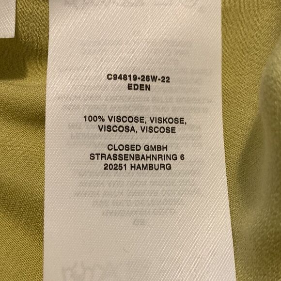 CLOSED Eden Top Charmeuse Tank Top 100% Viscose Chartreuse Green Yellow Medium - Picture 13 of 14